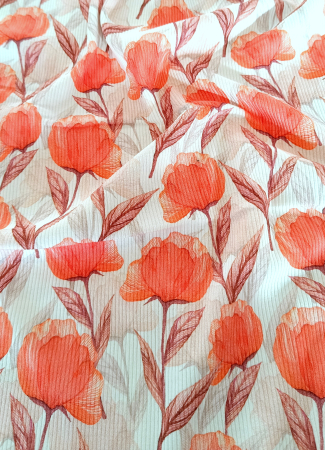 Rest 70 cm - Rippjersey - Blumen