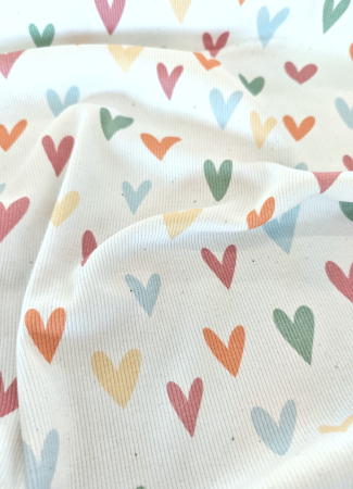Rippjersey - Hearts - bunte Herzen