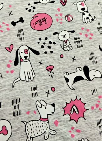 Jersey - funny Dogs - grau melliert