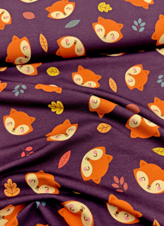 Sommersweat - Tomke - Füchse - aubergine