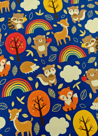 Sommersweat - Tomke - Waldtiere - Regenbogen - blau