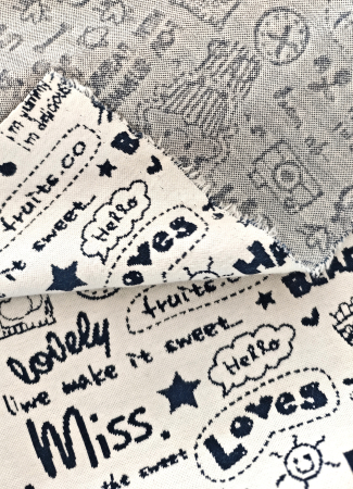 Jersey - Jacquard - Comic - weiss - schwarz