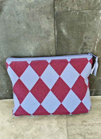 Organizer - Projekttasche - Rauten - aubergine - hellblau