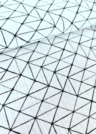 Musselin - Thea - Muster - weiss - schwarz