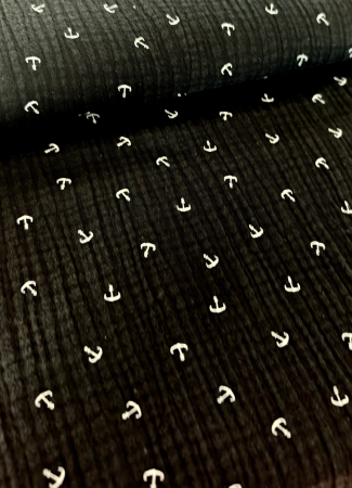 Musselin - Thea - Anker - schwarz - weiss