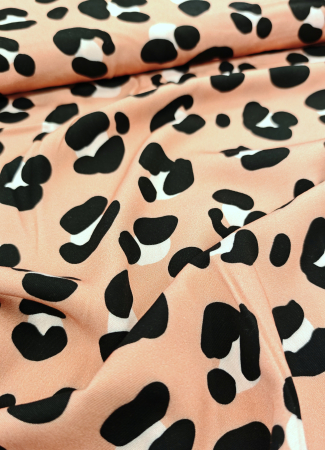 Viskose - Webware - Leo - schwarz - apricot