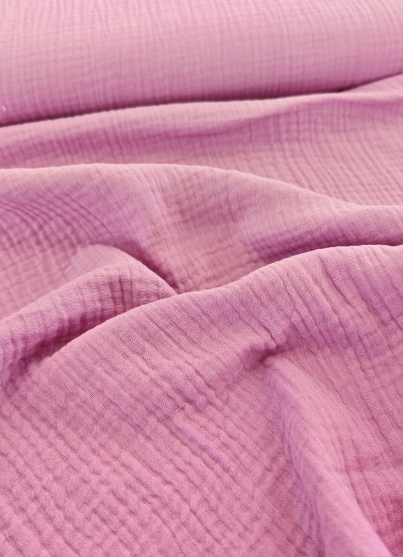 Musselin - Uni  - natur - rosa-lavendel - Hilco