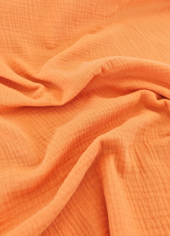 Musselin - Uni  - natur - pfirsich - Hilco