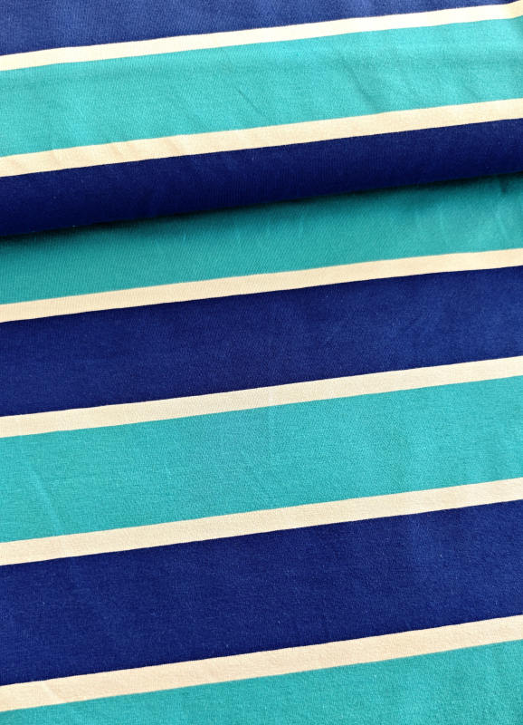 BlockStreifen Jersey - blau - türkis