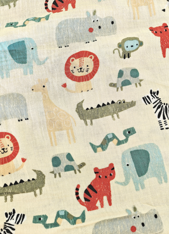 Musselin - Tiere - sand - beige