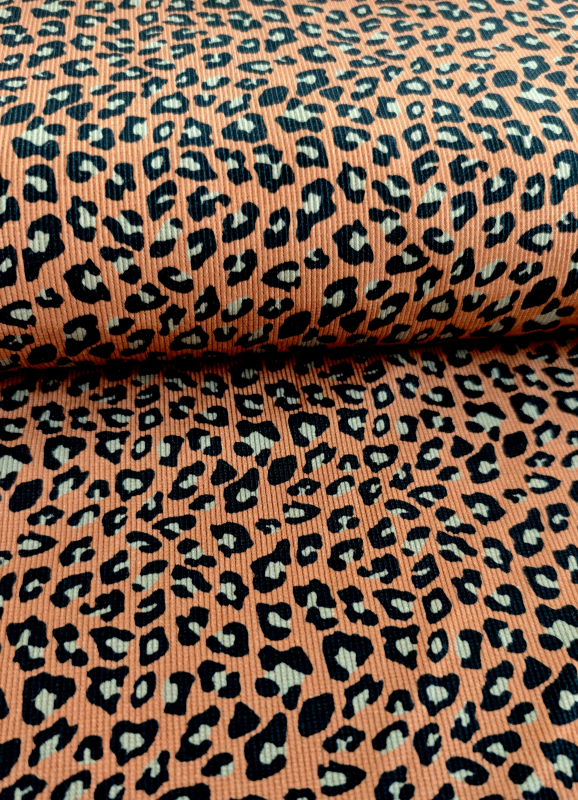 Rippjersey - Leo - terra - apricot - schwarz