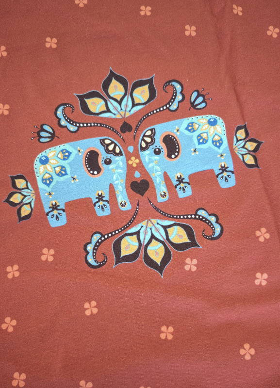 Panel - Jersey - Mandala & Elefant - Käselotti
