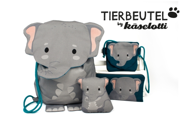 Canvas - Tierbeutel - Elefant - by Käselotti