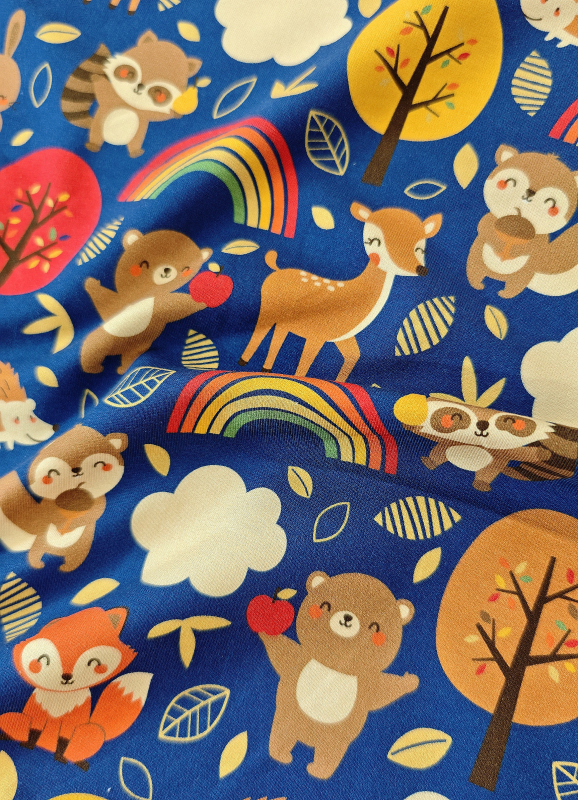 Sommersweat - Tomke - Waldtiere - Regenbogen - blau