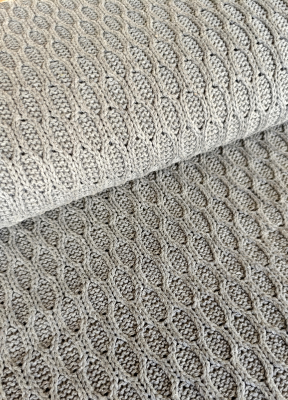 Strickstoff - grau - Wabenmuster - herrlich weich - Baumwolle