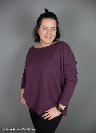 Merino Strick - 100 % Schurwolle - boedeaux-aubergine