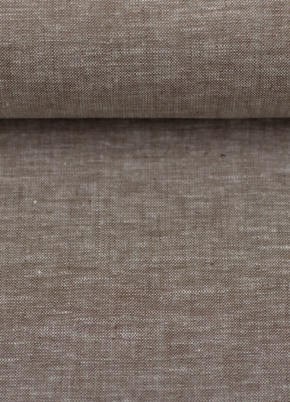 Baumwoll Leinen Stoff - Paul - leicht und luftig - schlamm melliert