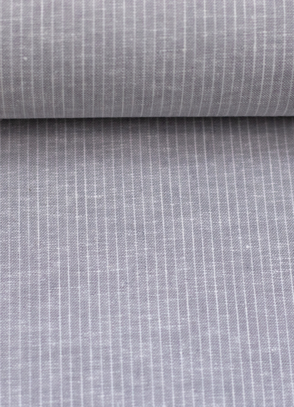 Baumwoll Leinen Stoff - Paul - leicht und luftig - Nadelstreifen - grau