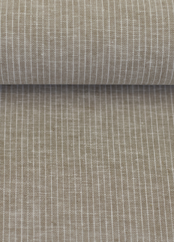 Baumwoll Leinen Stoff - Paul - leicht und luftig - Nadelstreifen - oliv