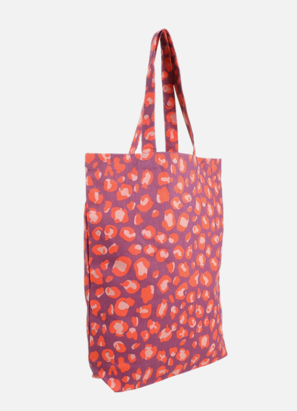 Leo Shopper - große Stofftasche - lila - orange