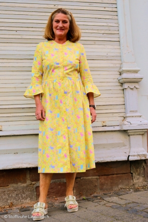 Baumwollstoff - Happy Easter - Hasenwiese - gelb