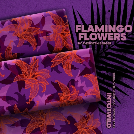 Viskose - Webware - Flamingo Flowers - by Thorsten Berger