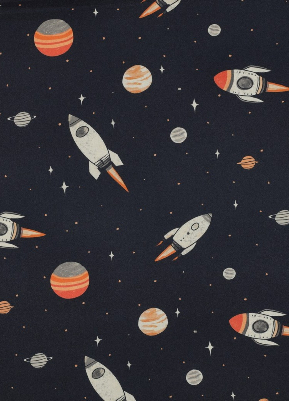 Baumwollstoff - Weltall  - Popeline - Kinderstoff