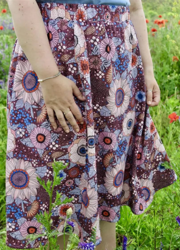 Bio Jersey - Blumen braun - Design Susalabim