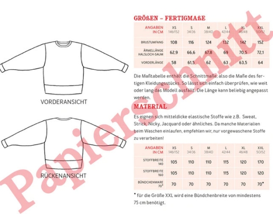 FRAU ZORA - Oversized Sweater - PAPIERSCHNITT
