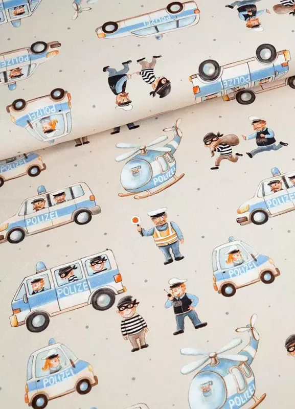 Bio Jersey - Hier kommt die Polizei - Design Eda & Mo