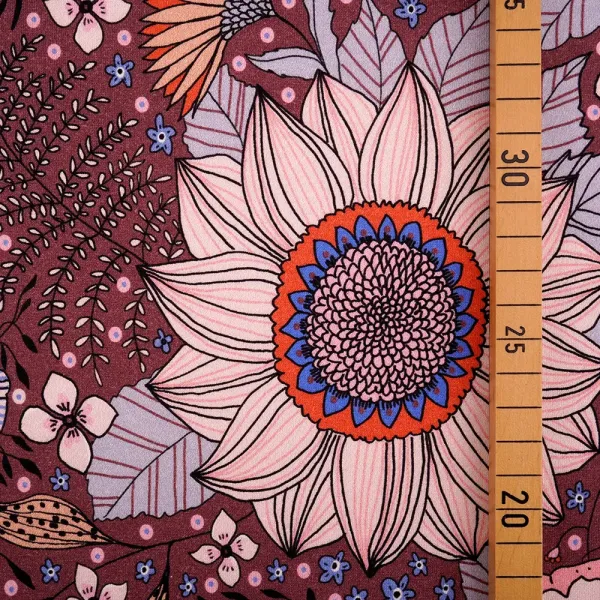 Bio Jersey - Blumen braun - Design Susalabim