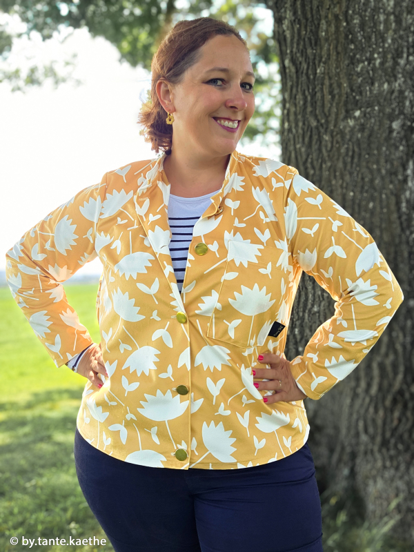 Dekostoff - Samtstoff - Velvet Flowers - Emjo Design - gelb