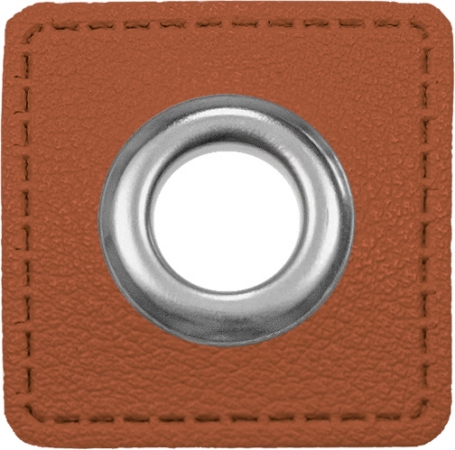 Ösen Patches für Kordeln - Lederimitat - 10 mm - camel