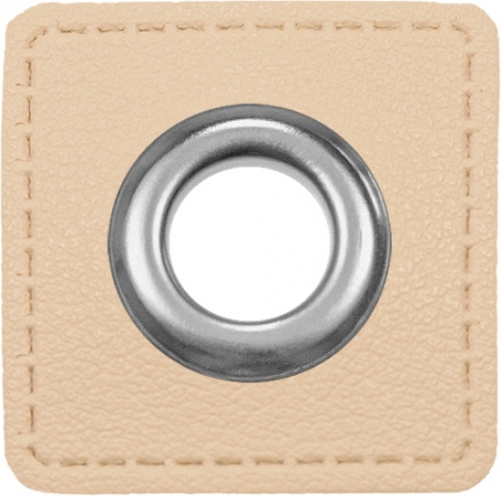 Ösen Patches für Kordeln - Lederimitat - 10 mm - creme
