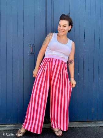 Viskose Jersey - Happy Stripes - by Cherry Picking - rosa - rot