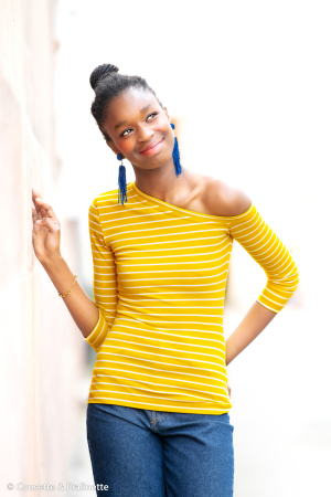 Jersey - Isa  - Streifen - gelb weiss