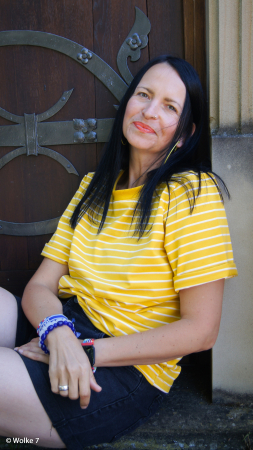 Jersey - Isa  - Streifen - gelb weiss