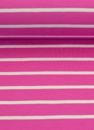 Jersey - Isa  - Streifen - pink - weiss