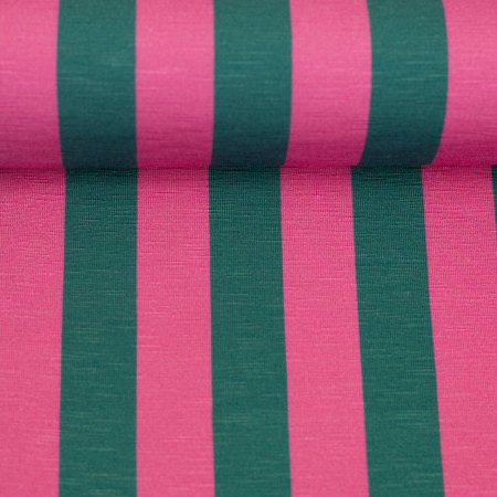 Viskose Jersey - Happy Stripes - by Cherry Picking - pink - eucalyptus