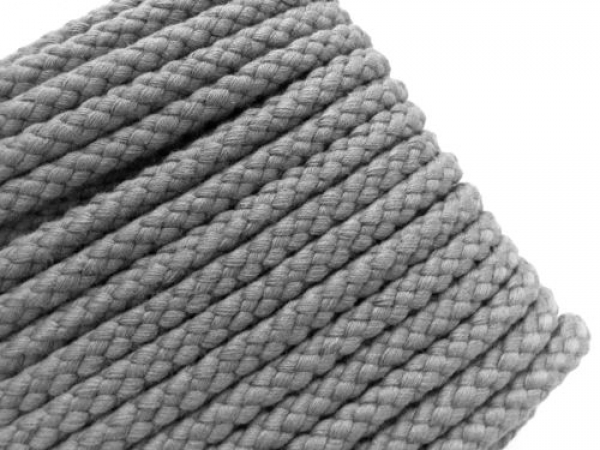 Baumwolle Kordel - 8 mm - hellgrau