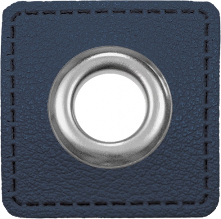 Ösen Patches für Kordeln - Lederimitat - 10 mm - marine