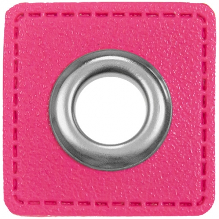 Ösen Patches für Kordeln - Lederimitat - 10 mm - pink