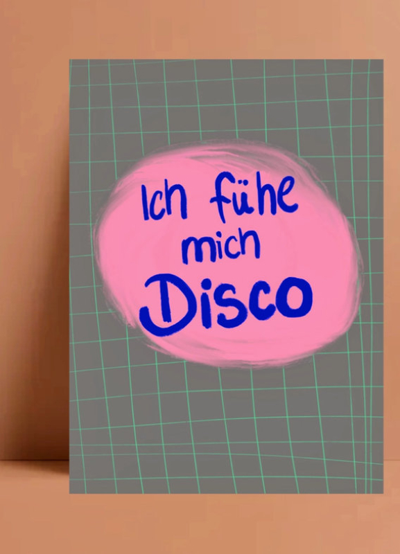 Postkarte - ich fühl mich disko