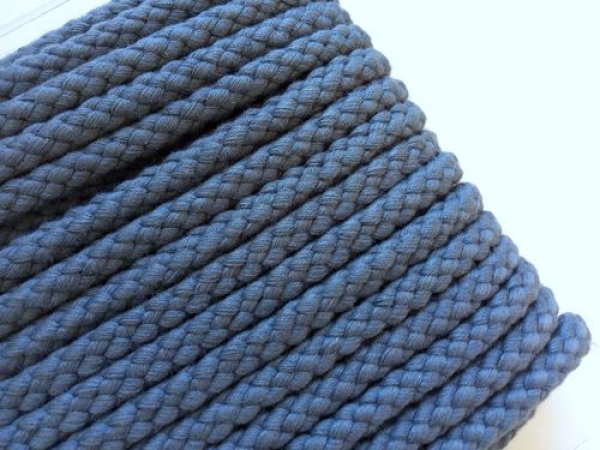 Baumwolle Kordel - 8 mm - rauchblau