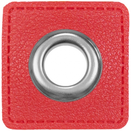 Ösen Patches für Kordeln - Lederimitat - 10 mm - rot