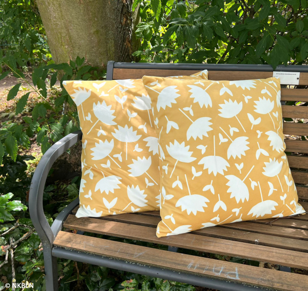 Dekostoff - Samtstoff - Velvet Flowers - Emjo Design - gelb