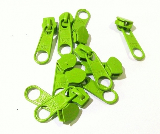 Zipper zu Endlos Reißverschluss -  5mm Schiene - lime