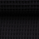 Waffelpiquè - Baumwolle - schwarz