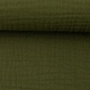 Musselin - Uni  - khaki - Jenke