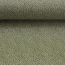Baumwollstoff - Dotty - oliv - weiß